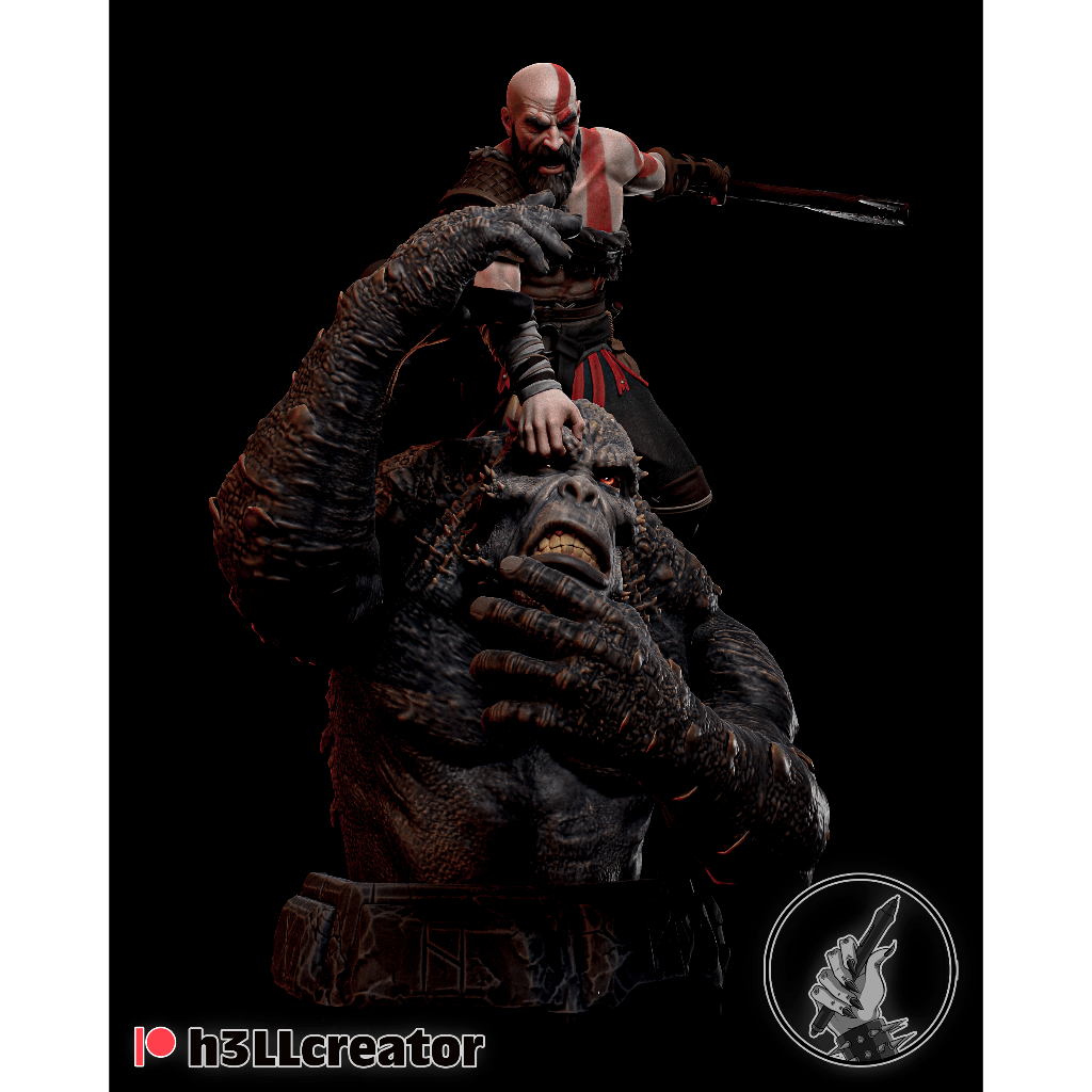 [โมเดลเรซิ่นไม่ทำสี] Kratos Figure & Bust