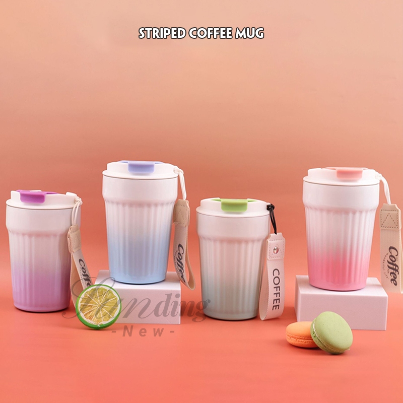 แก้วเก็บความเย็น ความร้อน เยติ น้ำ/กาแฟ 380-580ML.มีฝาปิด เก็บความเย็นได้ยาวนาน 8ชม. สแตนเลส พกพาสะดวก มีสายคล้อง B0117