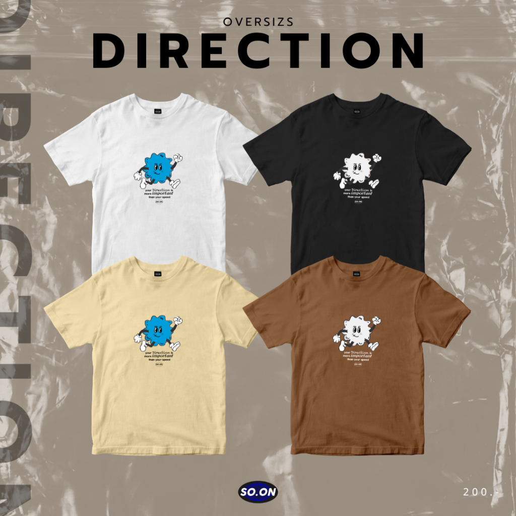 SO.ON เสื้อยืด Basic ทรง Oversize รุ่น DIRECTION (ใส่โค้ด TGERJLY ลดทันที 60.-)