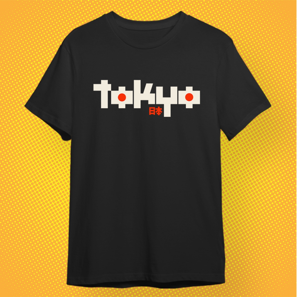 เสื้อยืด Tokyo  ผ้า PREMIUM  COTTON 100%  COMB 30 สีดำ ขาว