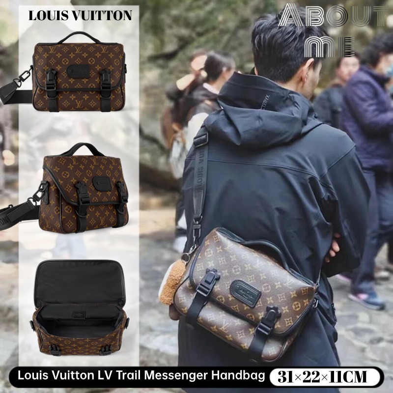 🆕{NEW } หลุยส์วิตตอง 💯Louis Vuitton LV Trail Messenger Handbag🌸 กระเป๋าสะพายข้างผู้ชาย &amp; กระเป๋าสะพายข้าง