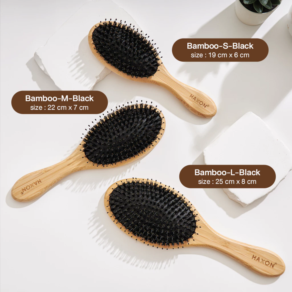 Haxon Boar-Bristle Hairbrush หวีขนหมูป่าแท้ ขนหมูอัดแน่น หวีลดผมร่วง ช่วยให้ผมเงางาม แก้ผมพันกัน นวดหนังศีรษะ thumbnail 10