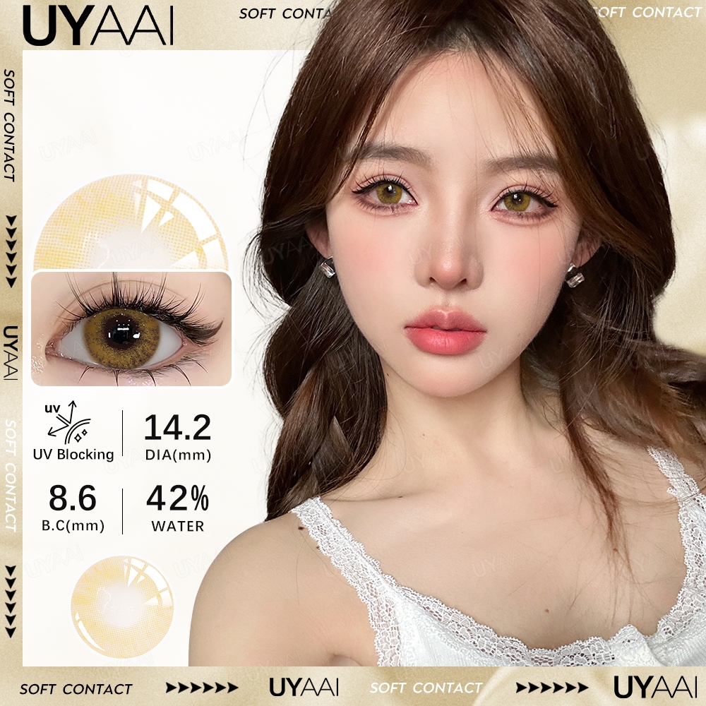 UYAAI x FRESHLADY คอนแทคเลนส์ น้ำตาล สัมผัสด้วยสีธรรมชาติ สามารถใช้สำหรับ แต่งหน้าตา รายเดือน ตาปกติ