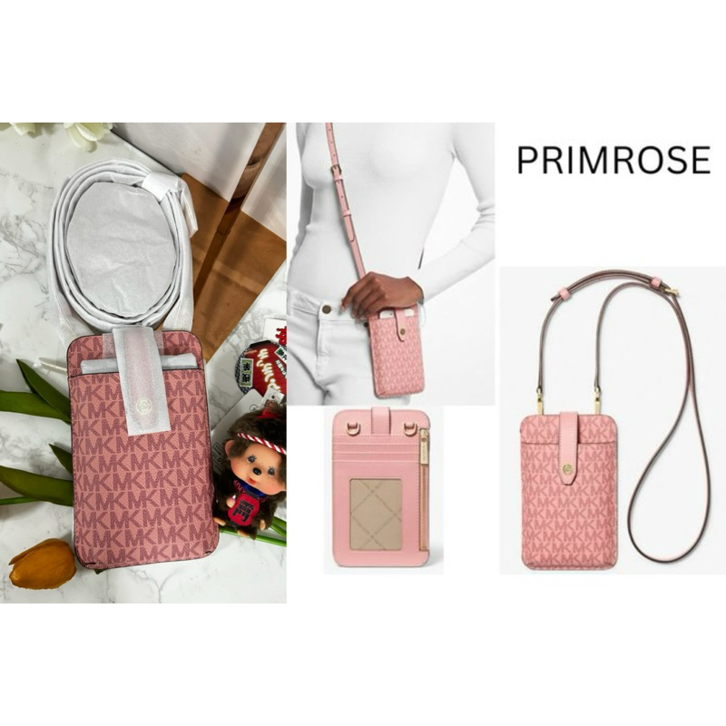 phone bag Mk แท้🇺🇸💯% Michael Kors JST MK Logo Smart phone crossbody with Card Holder Primrose