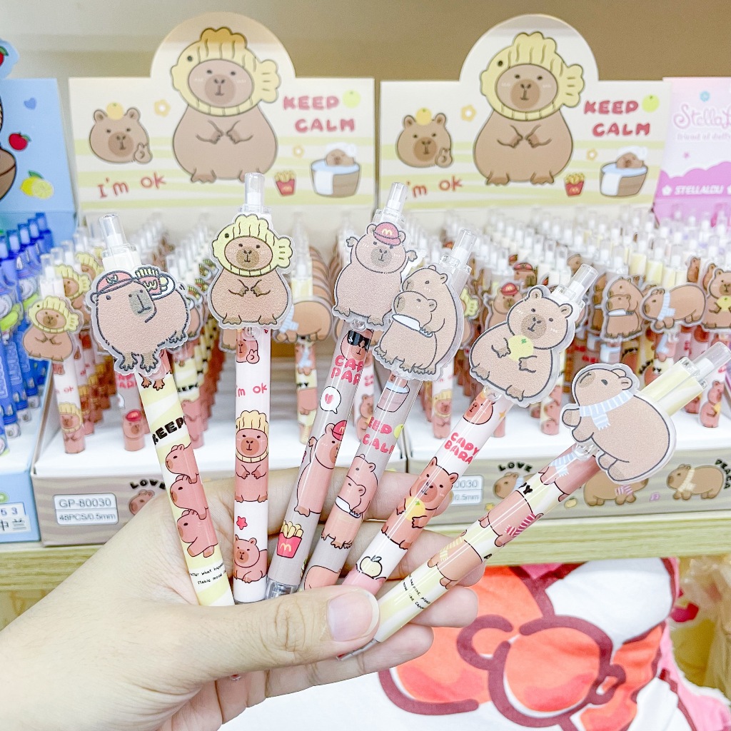 พร้อมส่ง | ปากกาอะคริลิคหมึกน้ำเงิน คาบิบาร่า (คละลาย)//SP