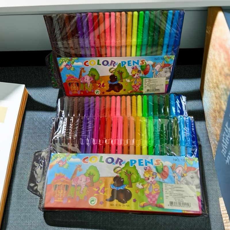ราคาถูก!ยกแพ็ค! ปากกาสีเมจิก็ 24 สี สีสวย คมชัด เขียนลื่นสีเมจิก็สีสันสดใส ราคายกแพ็คสุดคุ้ม