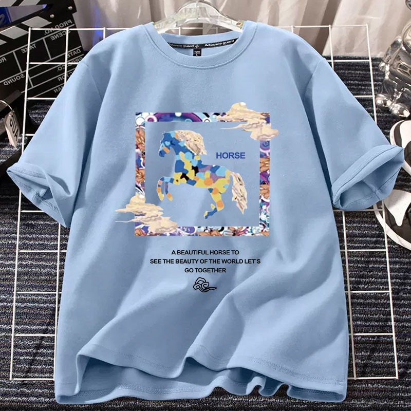 D775เสื้อยืดแขนสั้ง สำหรับชายและหญิง ลายสวยแฟชั่งนานาชาติร์**ปลีก-ส่ง