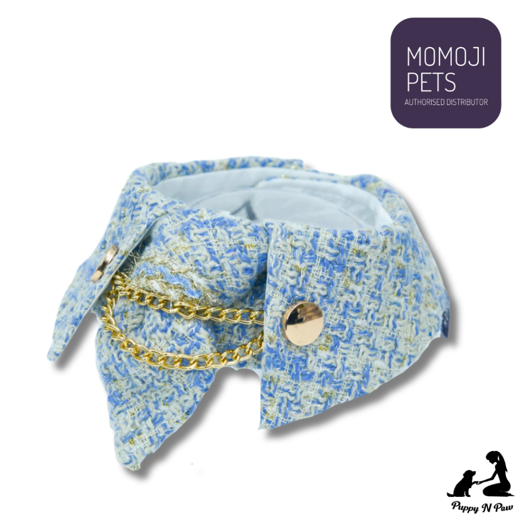 Momoji Leslie Tufts Blue Pet Bib ชุดสุนัข ชุดแมว
