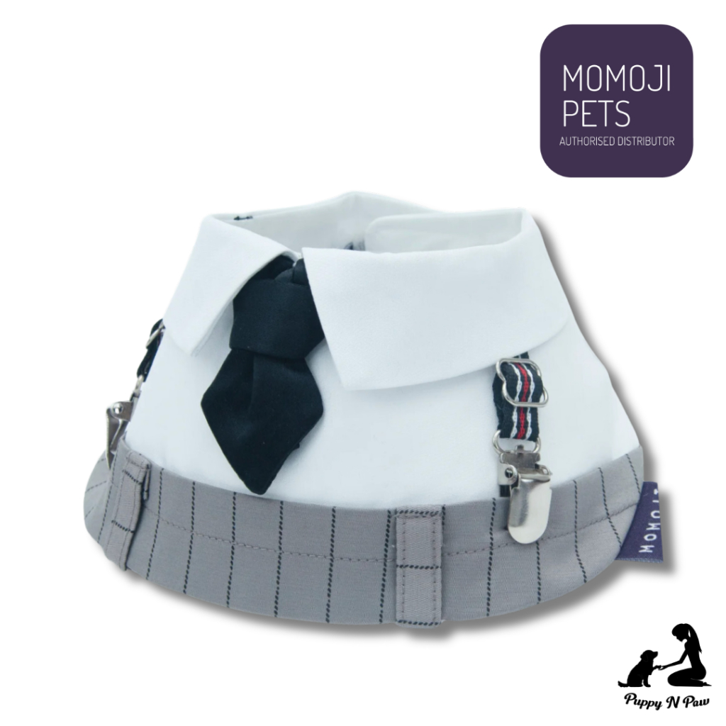 Momoji George Carbon Grey Pet Bib ชุดสุนัข ชุดแมว