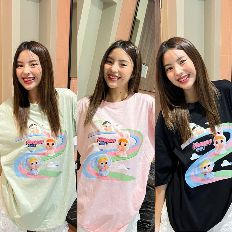 SIS.ON | พร้อมส่ง🧸เสื้อยืดโอเวอร์ไซส์ Oversize Kancha เพาว์เวอร์พับสายรุ้ง