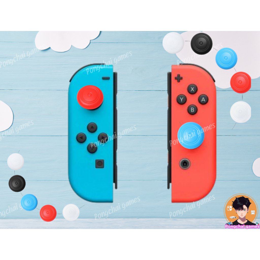 จุกยางลิโคน Nintendo Switch/Nintendo Switch Lite และ PS5 portal อนาล็อก Joy Con บาง นุ่ม กันลื่น