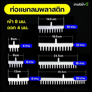 ท่อแยกลม พลาสติก 2ทาง-16ทาง ท่อกระจายลม ท่อแยกออกซิเจน ท่อออกซิเจน ท่อลม | บ้านไม้น้ำ🌿