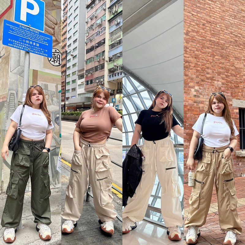 Linn กางเกงขายาว กางเกงคาร์โก้ เอว32-46นิ้ว (มีไซซ์) plussize ใส่ได้ทั้งผู้ชายและผู้หญิง