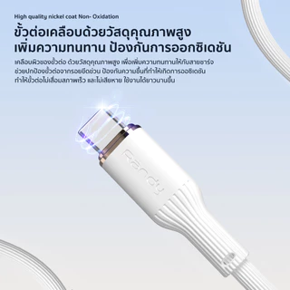 RANDY สายชาร์จ มือถือ 3A 45W 7A 130W สำหรับ USB Type C to C รองรับ Quick Charge Turbo charge วัสดุป้องกันลามไฟ