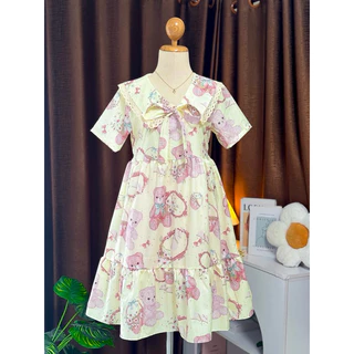 Dress แขนสั้นระบายชายยาว ( vp คอปกลูกไม้ )
