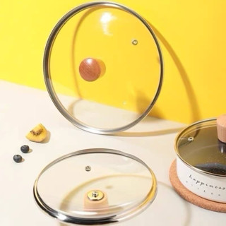 ฝาหม้อกระจกหนา(จุกไม้) ไม่เเตกง่าย