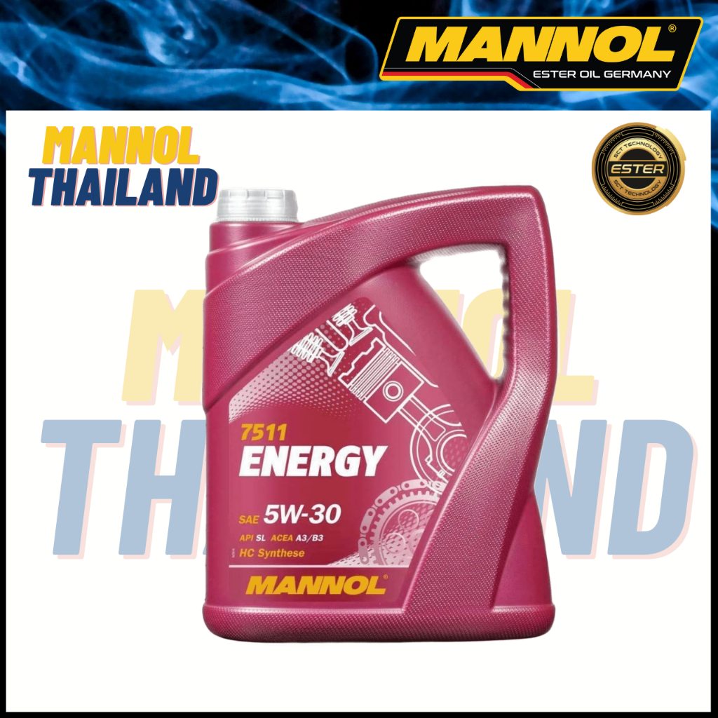 น้ำมันเครื่องสังเคราะห์แท้100% Mannol Energy 5W-30 Ester technology+Synthetic Base+Modern Additive