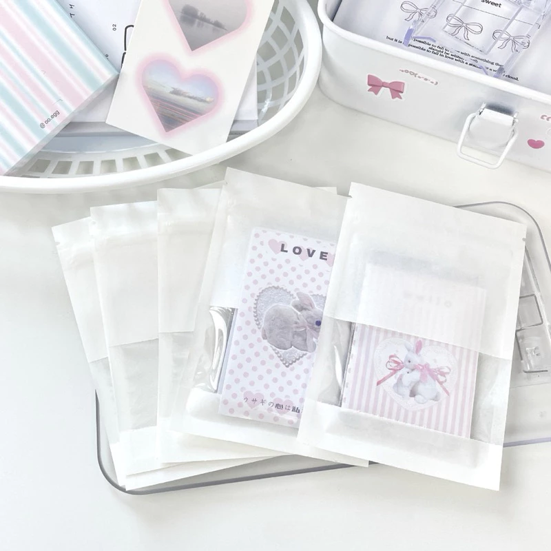🤍🍰พร้อมส่ง!ถุงซิปล็อคสีขาว มีหน้าต่างใส แพค10ชิ้น ซองสำหรับแพคการ์ด ใส่สินค้า สวยมาก