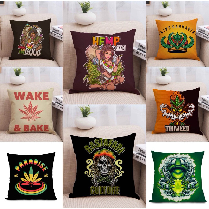 New Designs Pillow Case weed design 420 Size: 45x45cm