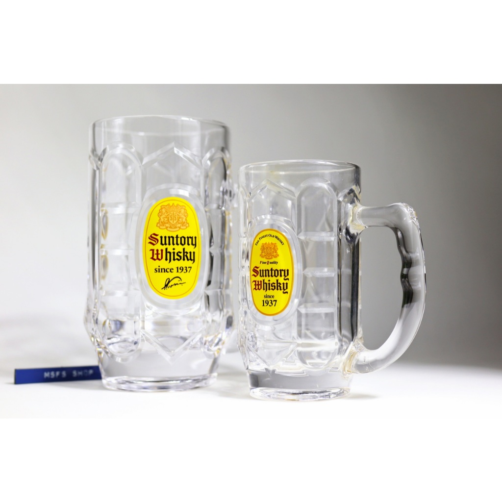 [Vintage] Suntory Whisky แก้วเบียร์ขนาดใหญ่