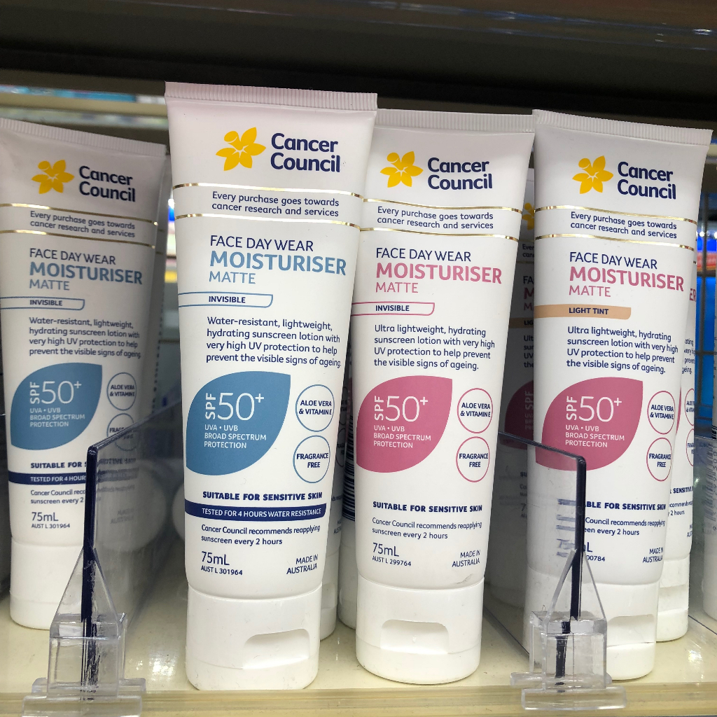 Cancer Council Australia Face Day Wear Moisturiser Matte SPF 50+ UVA UVB 75 ml กันแดดสำหรับผิวแพ้ง่าย