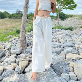 BY PHAKA | SANDY PANTS กางเกงผ้าฝ้ายเอวรูด style 𝐌𝐢𝐧𝐢𝐦𝐚𝐥