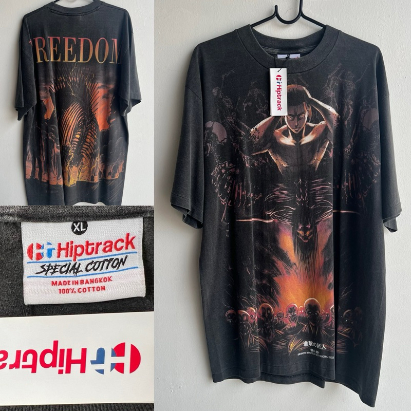 OVP Bootleg Attack on titan แอคแทค ไตตันพิภพคำรามสกีนเต็มๆหน้าหลัง เสื้อHiptrack
