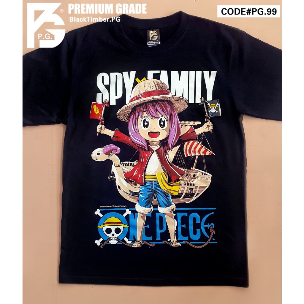 PG 99 Spy X One Piece  เสื้อยืด หนัง นักร้อง เสื้อดำ สกรีนลาย ผ้านุ่ม PG T SHIRT S M L XL XXL