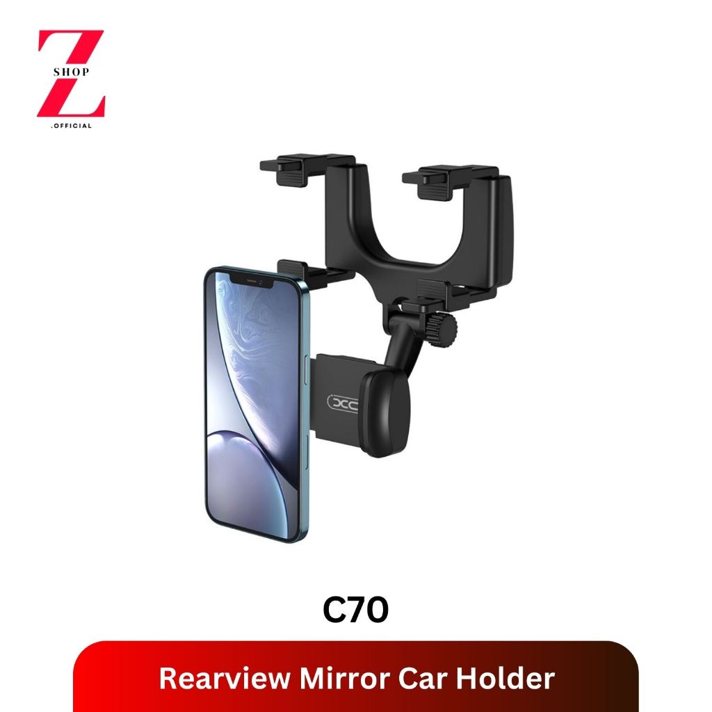 XO ที่ยึดโทรศัพท์ในรถยนต์ C70 Rearview ที่จับโทรศัพท์ติดรถยนต์ แบบขายึดกับกระจกมองหลัง ที่วางโทรศัพท์ในรถ