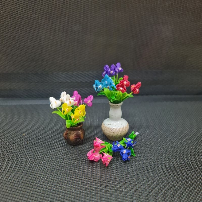🌷ดอกไอริสมินิ ดินปั้น ช่อเปล่า ไม่รวมแจกัน