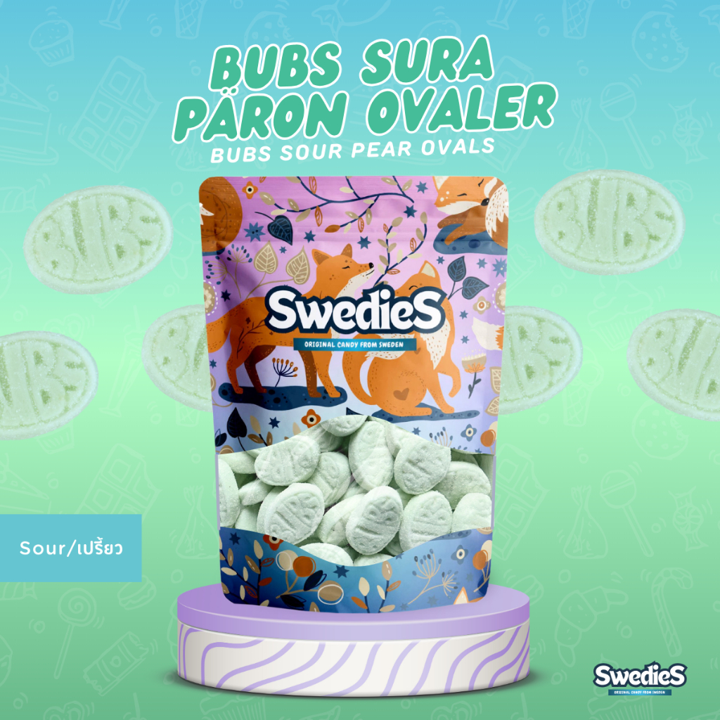 Bubs Sour Pear Ovals | วงรีรสลูกแพร By SwedieS