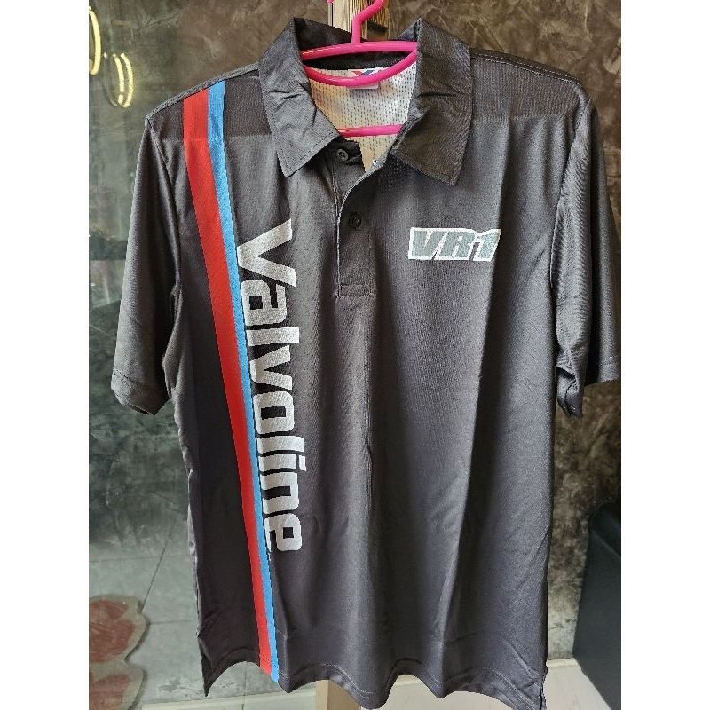 ส่งฟรี เสื้อคอปก Valvoline VR 1 สีดำ