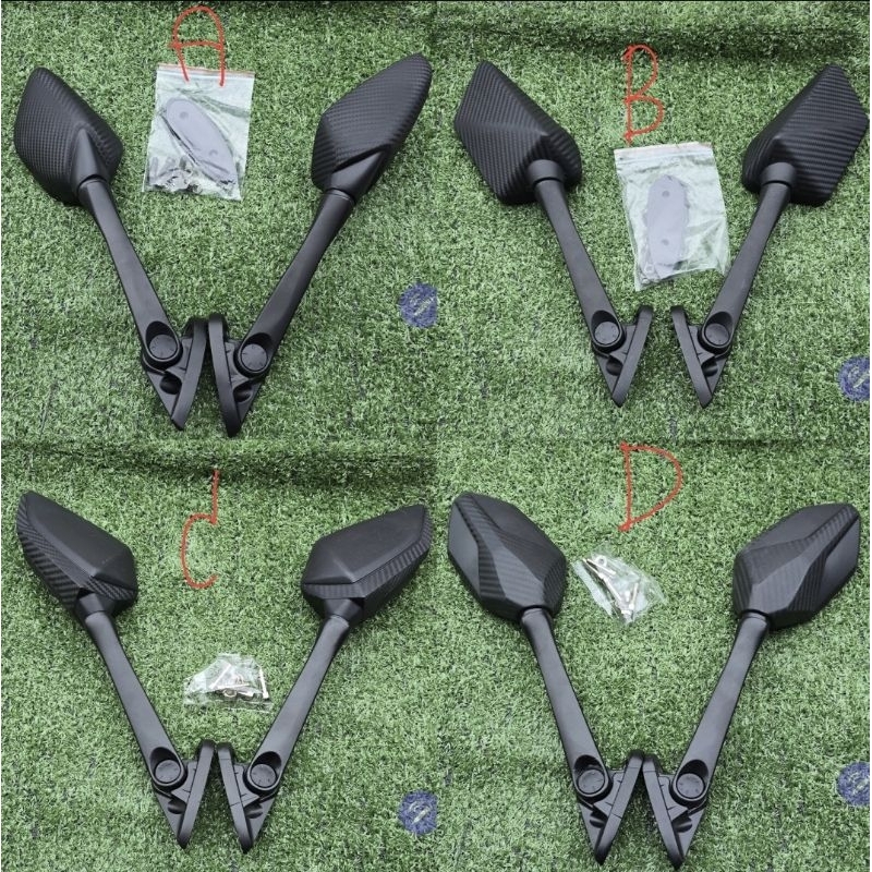 กระจก r3 ขายาว ลายคาร์บอน r3 r15 ใช้กับชุดยกxmax nmax ได้เรย