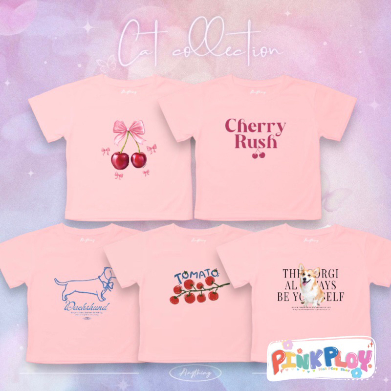 เสื้อยืดครอปพอดีอก38นิ้ว Anything (เนื้อผ้าCotton super soft)