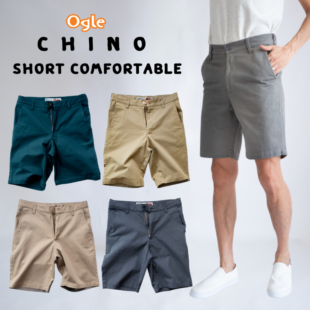 กางเกงขาสั้นชิโน่ ทรงกระบอก ผ้าคุณภาพพรีเมื่ยมจากญี่ปุ่น ใส่สบาย ทรงสวย Vintage Preminum Ogle 612702