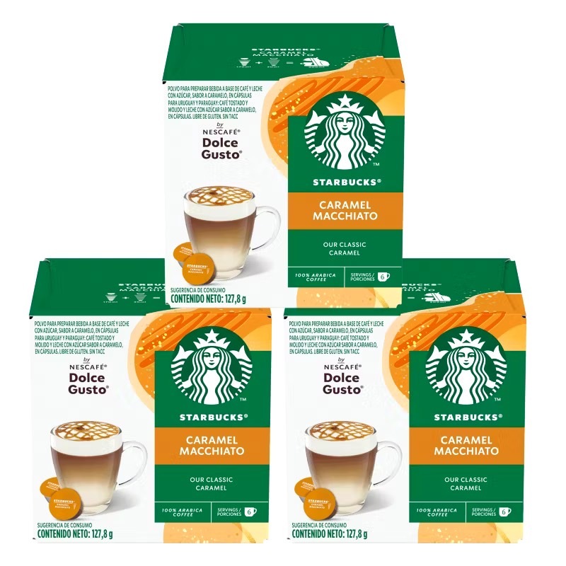 (x3 กล่อง) STARBUCKS CARAMEL MACCHIATO By DOLCE GUSTO  *** นำเข้าจาก EU *** ราคา ถูกที่สุด ดีลบีเคเค แกลเลอรีภาพที่ 3