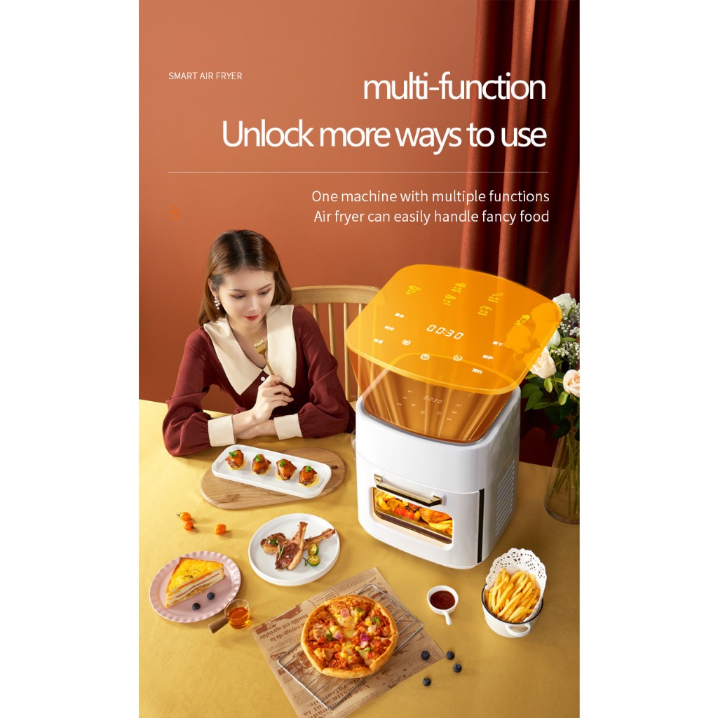 Panasonic หม้อทอดไร้น้ํามัน  ประสิทธิภาพสูง วัสดุสแตนเลสแบบใหม่ สัมผัสในคลิกเดียว  ความจุขนาดใหญ่ 10 ลิต