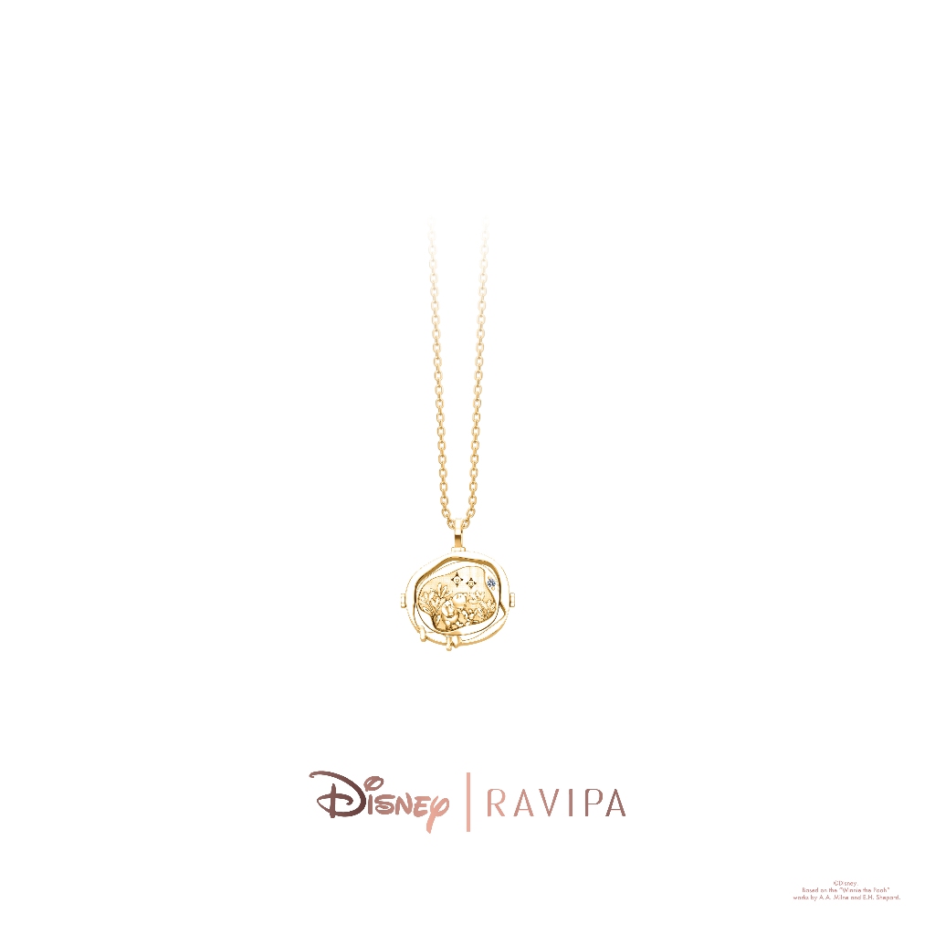 Ravipa | Gold Pooh & Piglet Spinning Coin Necklace