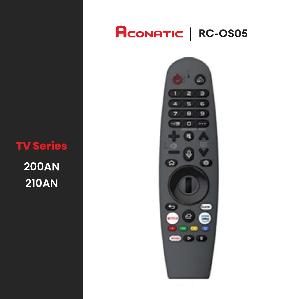 Aconatic รีโมททีวี รุ่น RC-OS05 ใช้สำหรับ Web OS Series 200/210 55US200AN 65US200AN 75US200AN 43US200AN 65US210AN