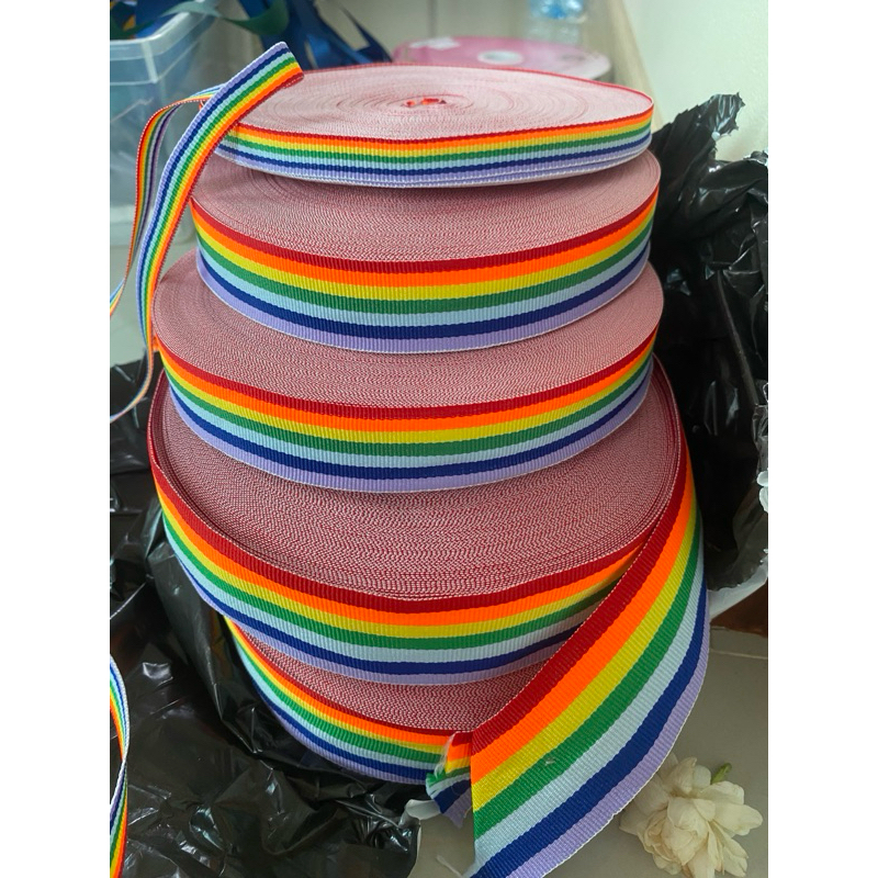 ริบบิ้นสีรุ้ง ส่งจากไทย ราคาต่อ 1 เมตร LGBT