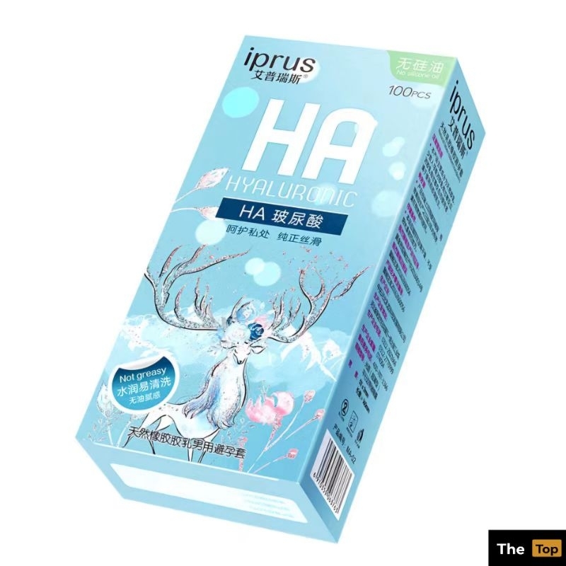 iprus ถุงยางราคาโรงาน ไซส์49 100 ชิ้น ไฮยาลูรอน1800mg(ร้าน TheTop)