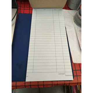สมุดฉีก เล่มใหญ่ มีเส้น มีตาราง ธรรมดา/คาร์บอน สิงโต สมุดฉีกค้าส่ง 60 แผ่น 11x25.5ซม. เล่มยาว ไม่มีคาร์บอน US.Station