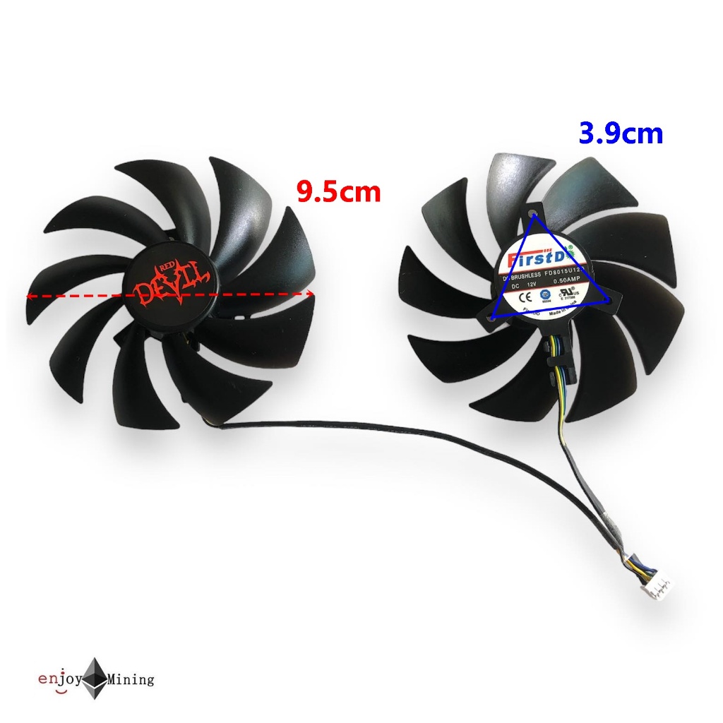 พัดลมการ์ดจอ POWERCOLOR RX6600 6600XT 6650XT Red Devil graphics card cooling fan