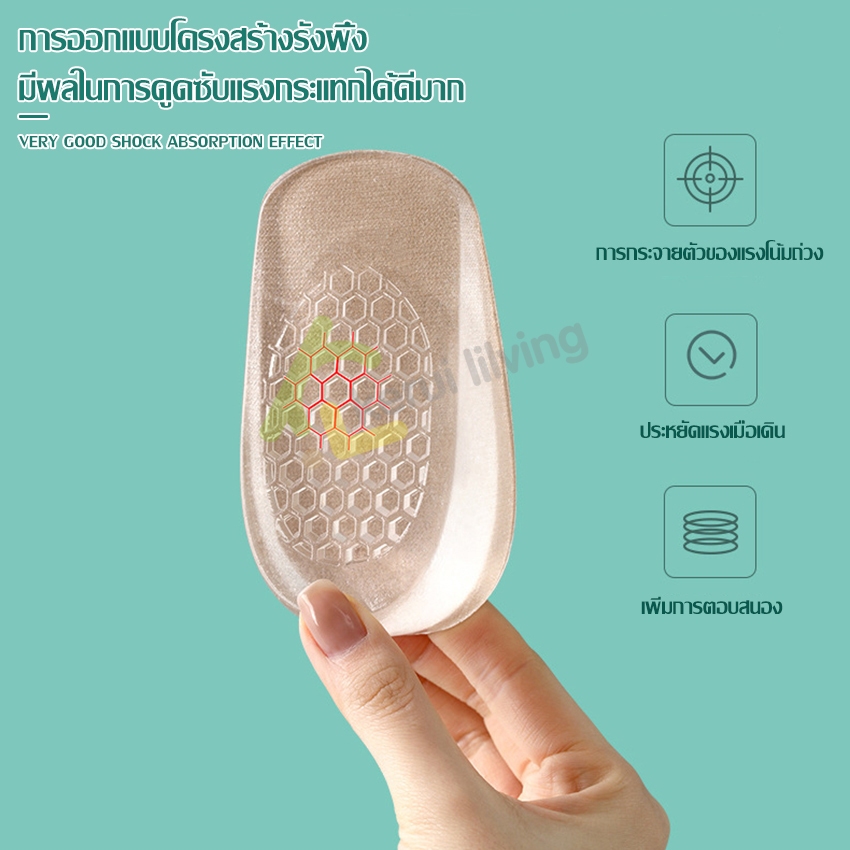 Softkiss แผ่นรองส้นเท้า แบบหนา เพิ่มความสูง แผ่นเสริมส้นรองเท้า แบบซิลิโคน นิ่ม ใส่สบาย 1คู่ ใช้ซ้ำได้