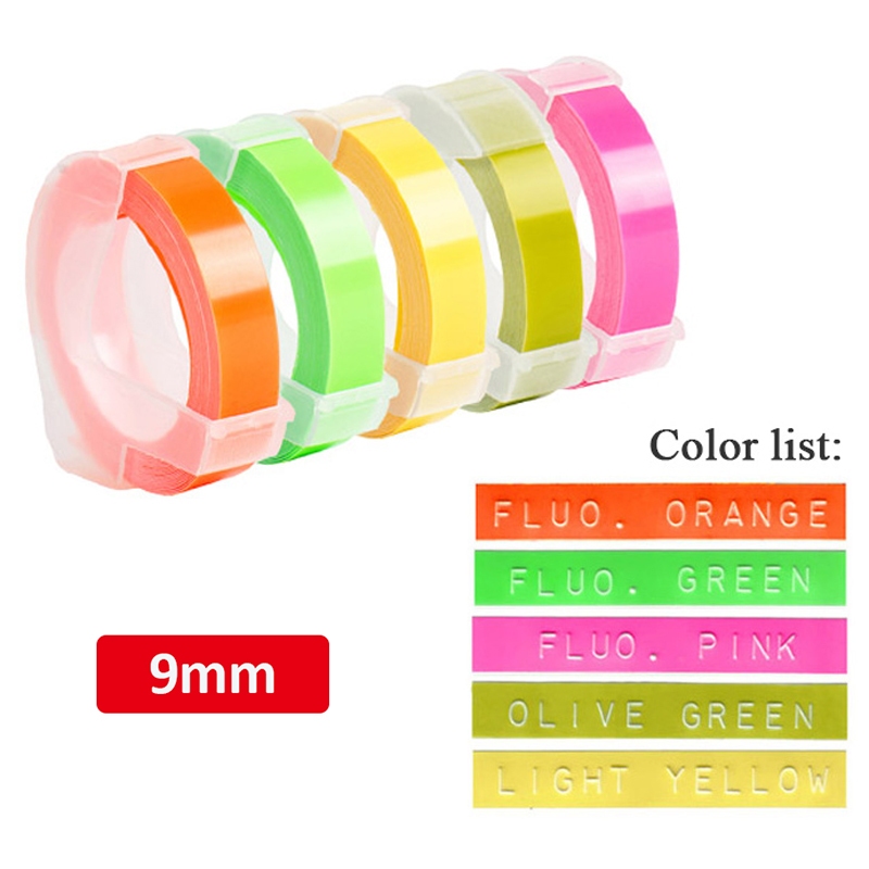Motex Tape เทปพลาสติก PVC ลายนูน 9 มม. สําหรับ DYMO 3D DYMO 1610 12965 1880 1540 Motex E505 E101 5 ช