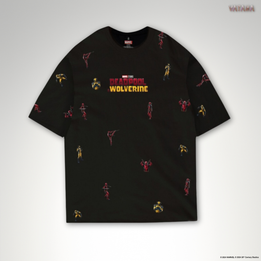 VATANA - เสื้อยืดพิมพ์ลาย DEADPOOL&WOLVERINE OVP ลิขสิทธิ์ MARVEL เรืองแสงในนที่มืด