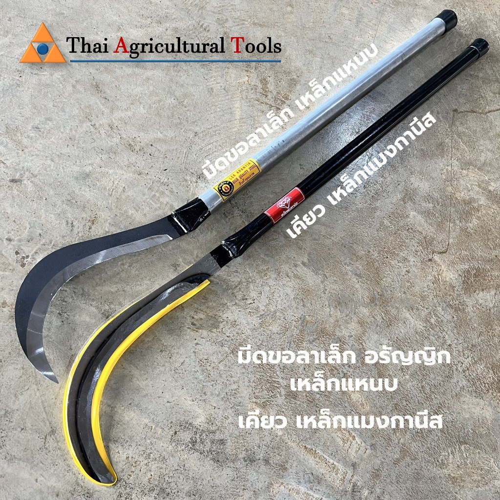 เคียวชักตอง เคียวเหล็กแมงกานีส เหล็กแหนบอรัญญิก ขอลาเล็ก ถางหญ้า ตกแต่งสวน ตัดกิ่งไม้ หวดหญ้า