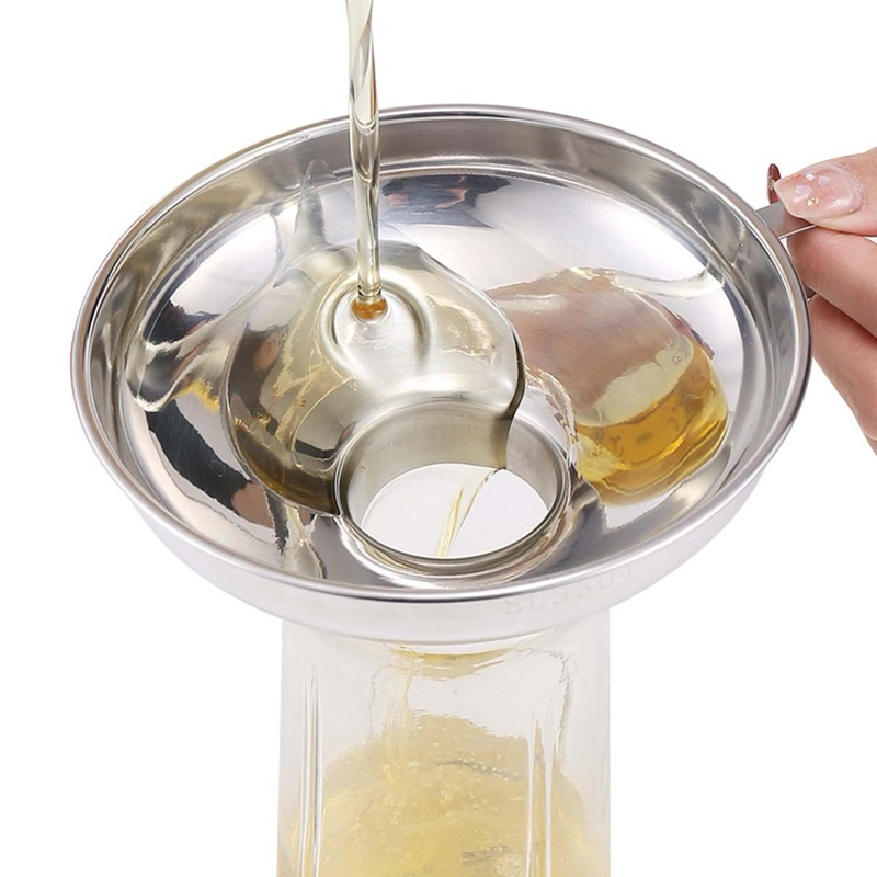 *พร้อมส่ง* กรวยสแตนเลส ปากกว้าง กรวยกรอกน้ำ ธัญพืช ของเหลว เครื่องมือห้องครัว - รูปที่ 6