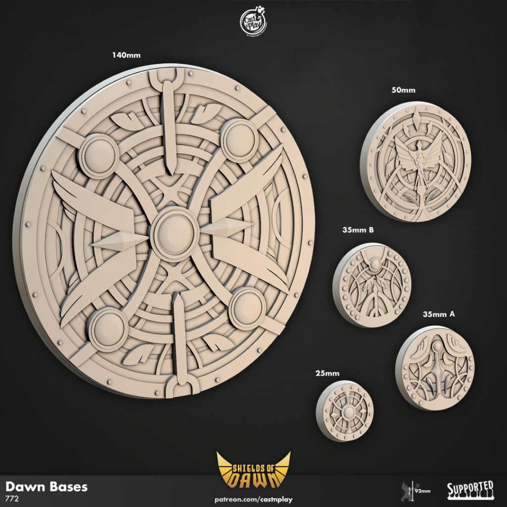 Dawn Bases - Shields of Dawn / 3D printed base CNP