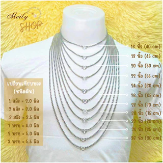 สร้อยคอสแตนเลสแท้100% ลายโซ่รีด สีเลส ขนาด 2.0มิล 2.7มิล 3.5มิล ไม่ลอก ไม่ดำ ห้อยพระได้ 1องค์ ความยาว 14-36 นิ้ว